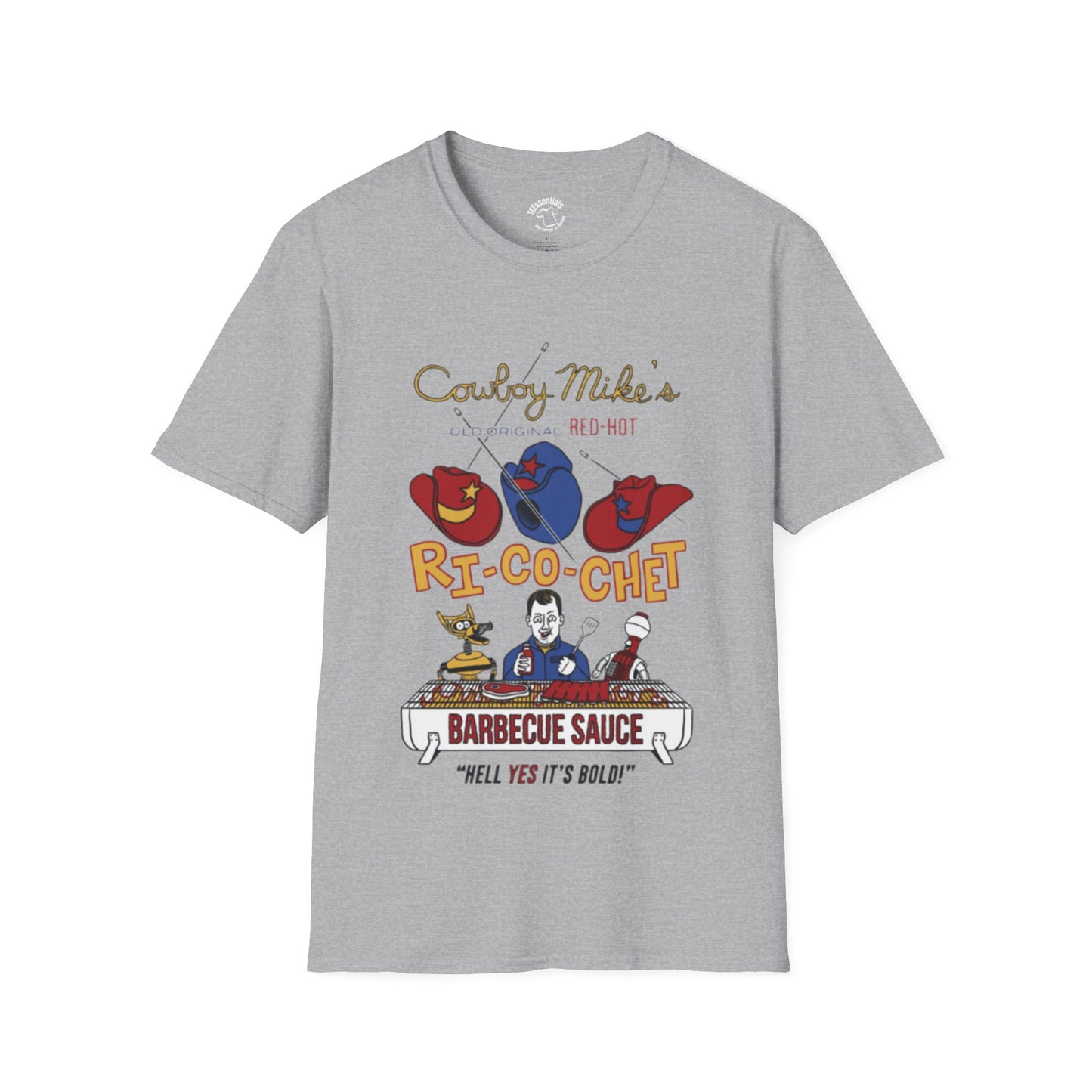 Cowboy Mike's Ri-Co-Chet Barbecue Sauce T-Shirt — Retro MST3K BBQ Graphic Tee