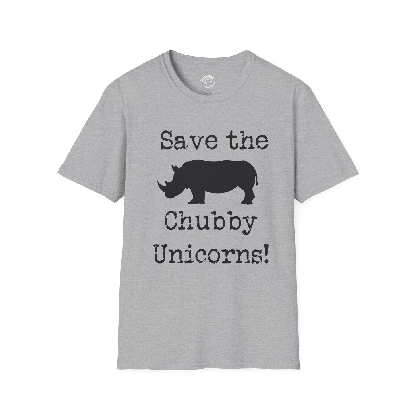 Rhino Tee — "Save the Chubby Unicorns!" Conservation Funny T-Shirt