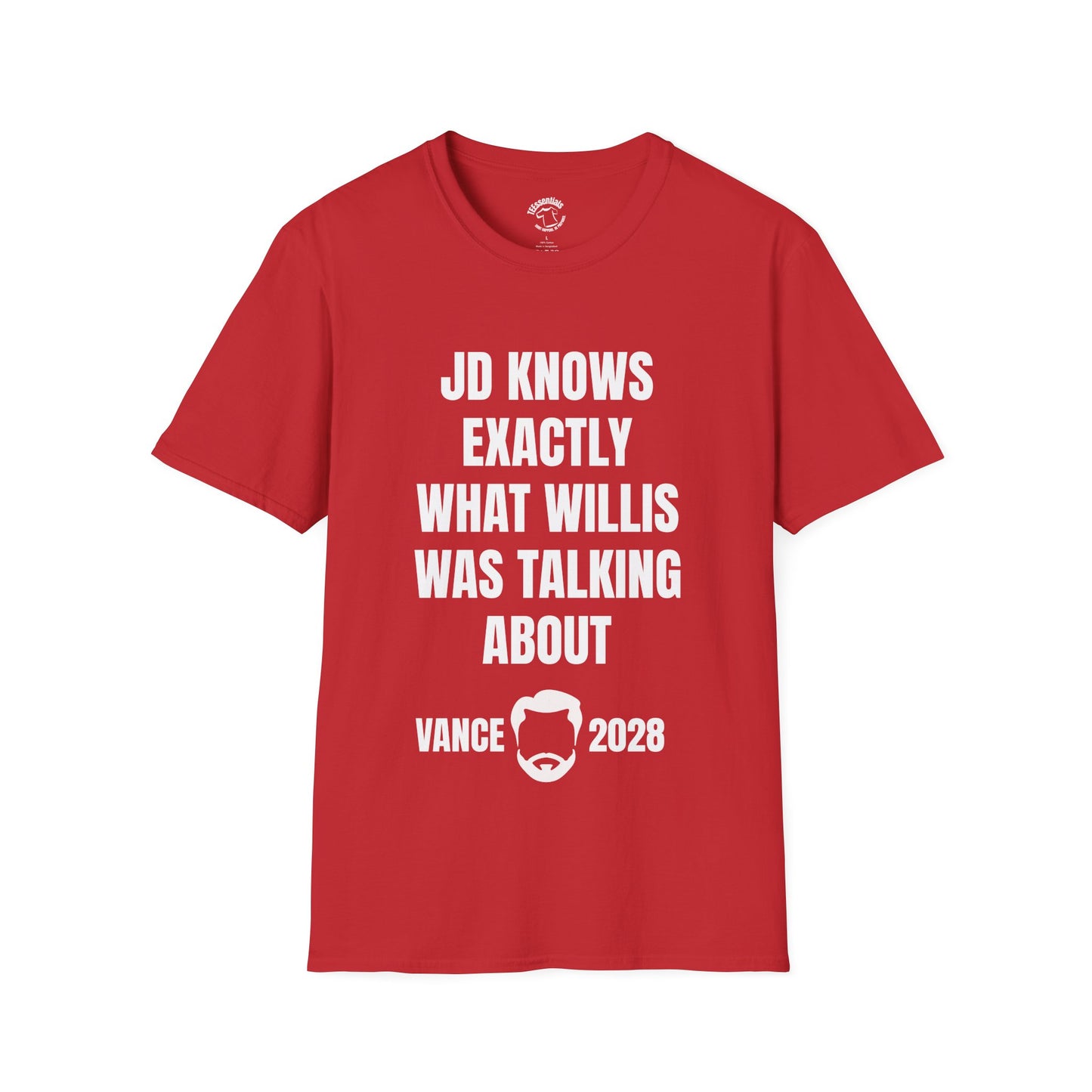 Vance 2028 T-Shirt — 'JD Knows Exactly What Willis Was Talking About' Political Campaign Tee
