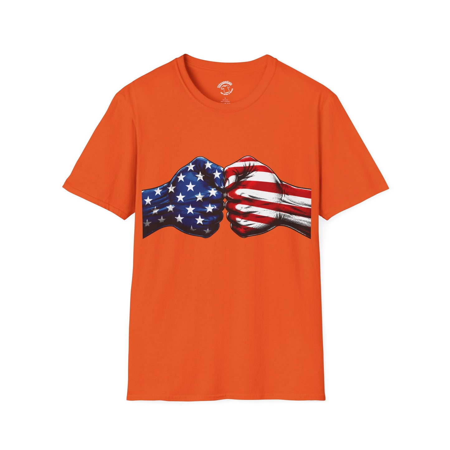 American Flag Fist Bump T-Shirt — Patriotic USA Tee