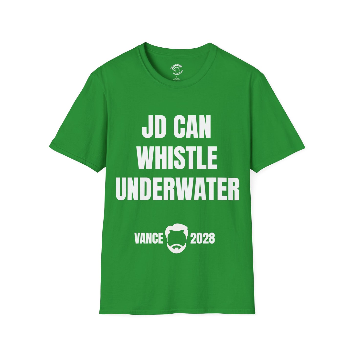Political Tee — "JD Can Whistle Underwater" Vance 2028