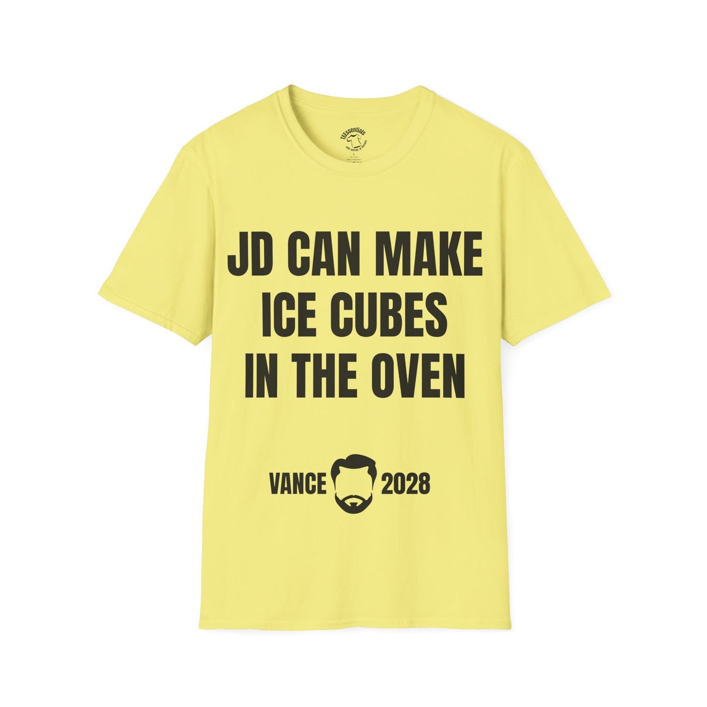 T-Shirt — "JD Can Make Ice Cubes in the Oven" Vance 2028 Novelty Political Humor Tee