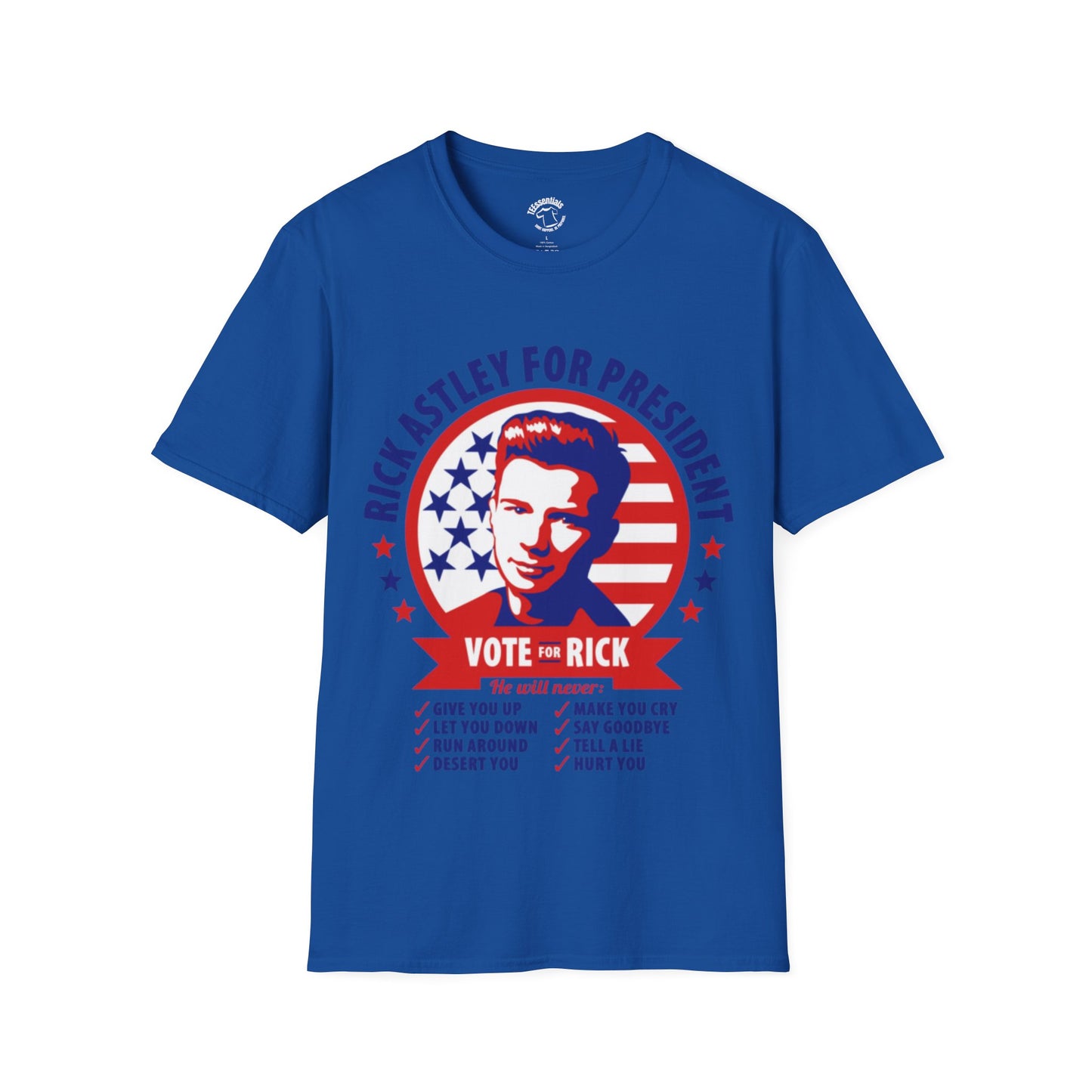 Rick Astley 'Rick Astley for President' T-Shirt – Retro Vote The Rick Political Parody Tee