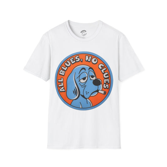 All Blues, No Clues T-Shirt — Retro Sad Puppy Graphic Tee
