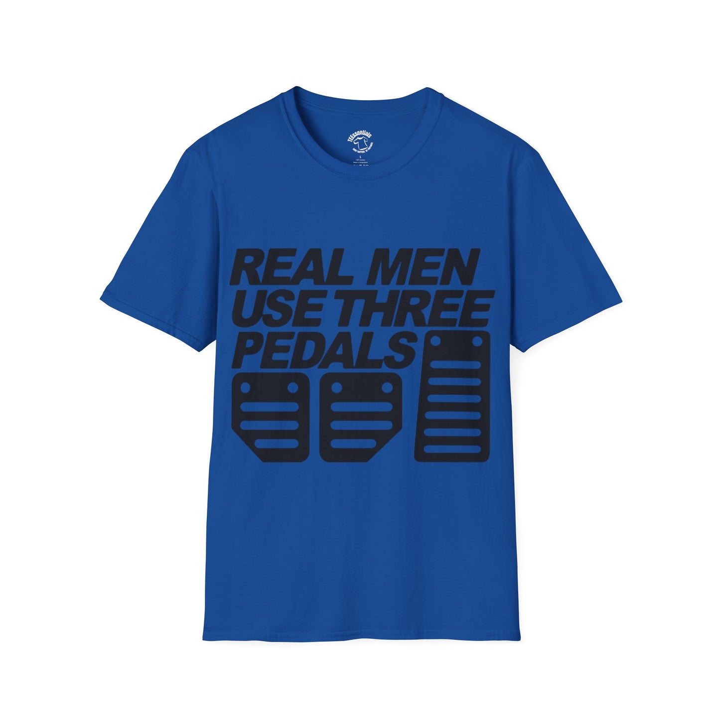 Real Men Use Three Pedals - Unisex Softstyle T-Shirt