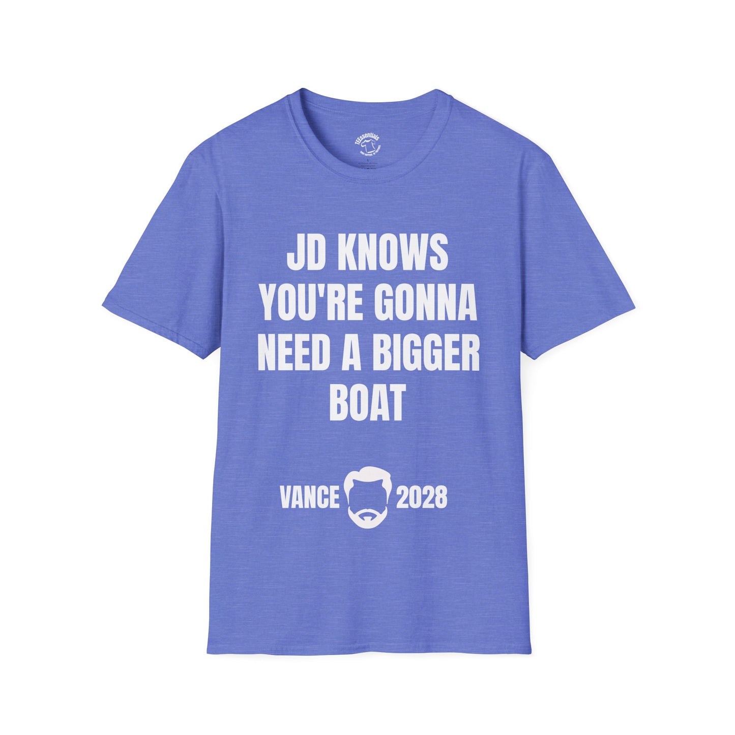 Political Campaign T-Shirt — "JD Knows You're Gonna Need a Bigger Boat" Vance 2028