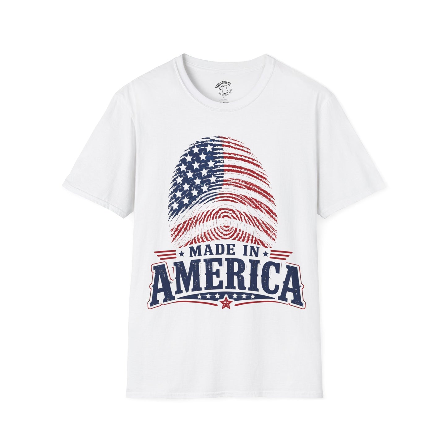 Made in America T-Shirt — American Flag Fingerprint Patriotic Tee