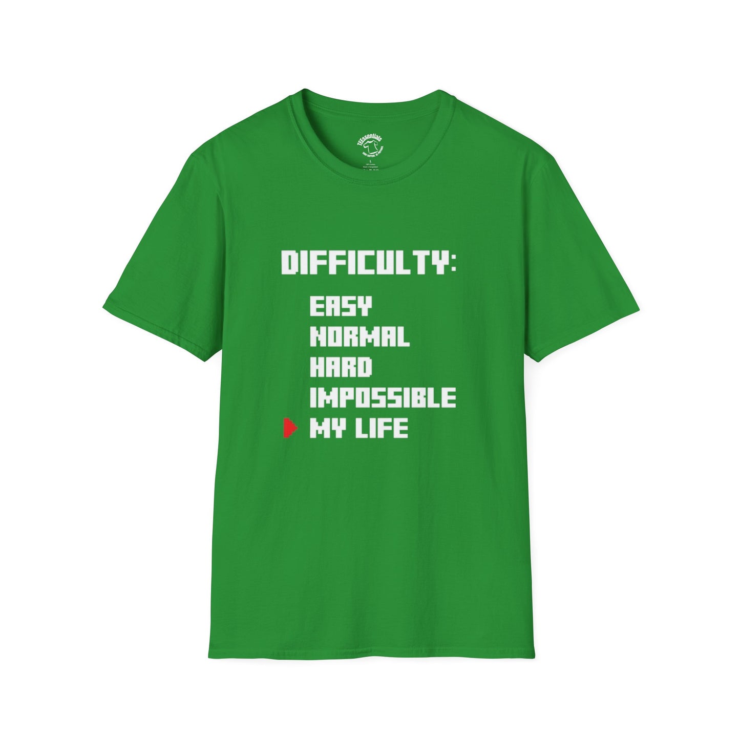 T-Shirt — "Difficulty: My Life" Funny Gamer Difficulty Level Tee