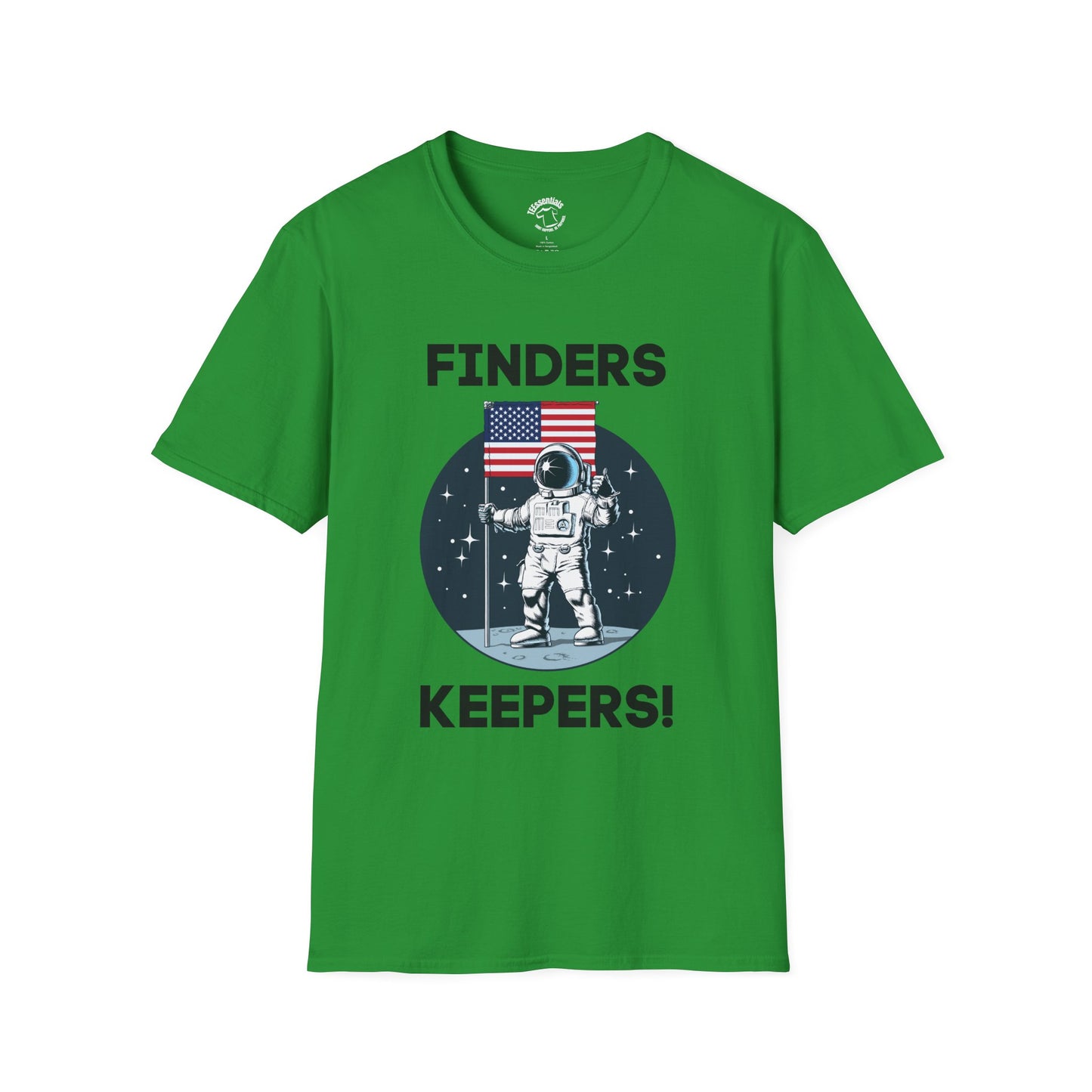 Finders Keepers Astronaut T-Shirt — Retro Space Flag Tee