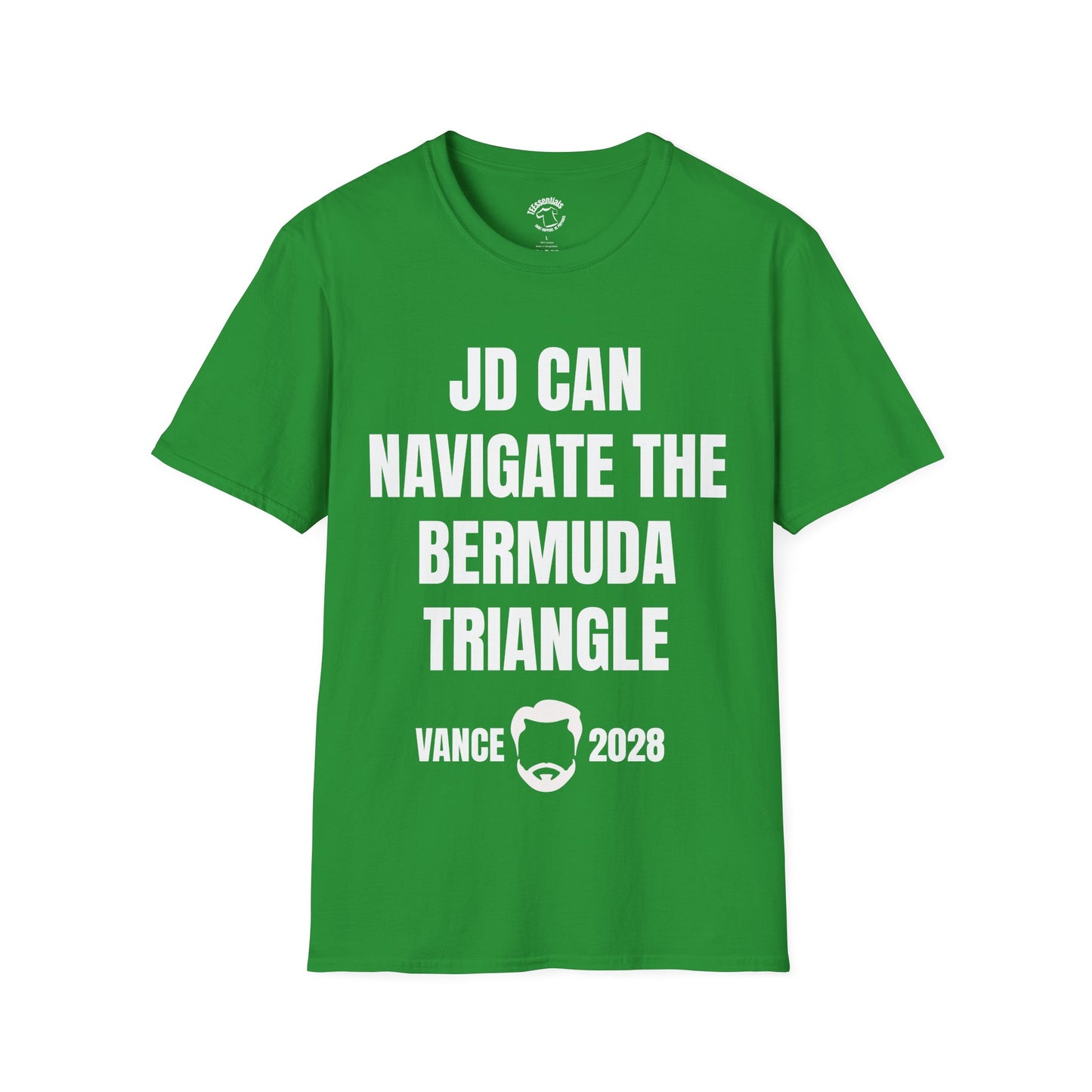 Vance 2028 T-Shirt — "JD Can Navigate the Bermuda Triangle" Novelty Political Tee